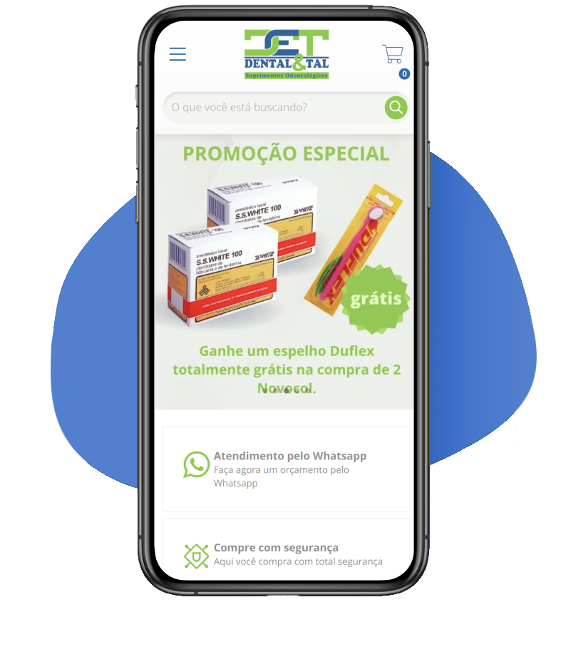 Site Dental & Tal em um moldura de celular